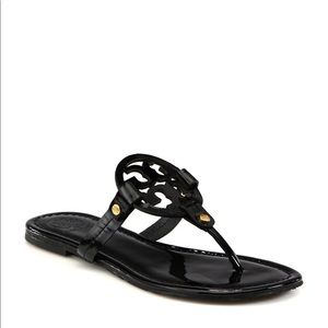 Tory Burch Miller Leather Sandal - Black Patent
